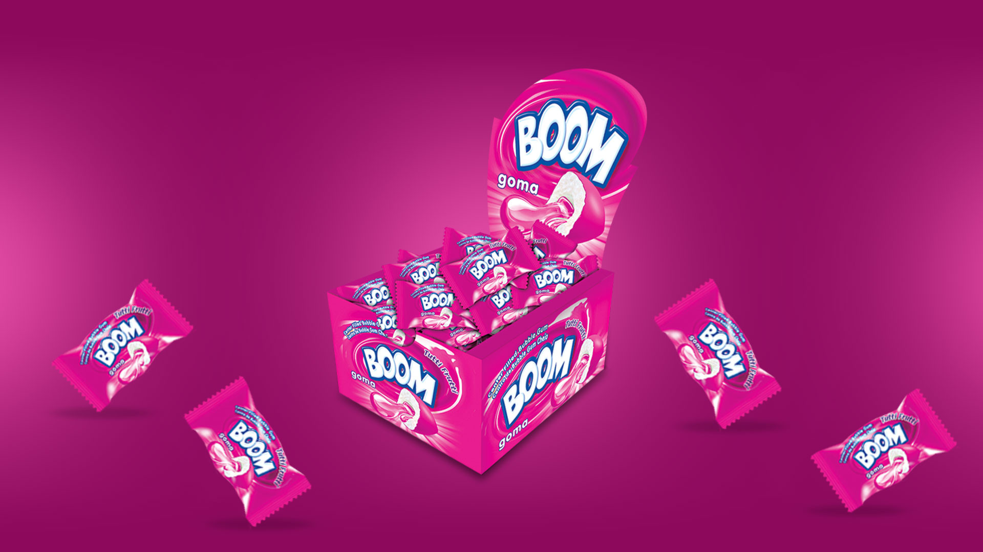 BOOM flavor super energetic gum, super fun, and super good.